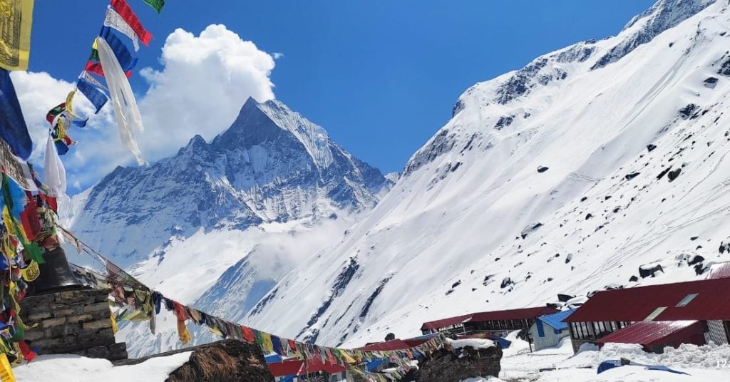 Scenic view of the annapurna base camp trek