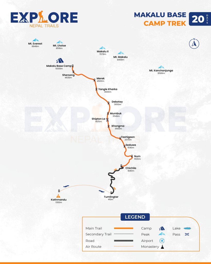 Makalu Base Camp map