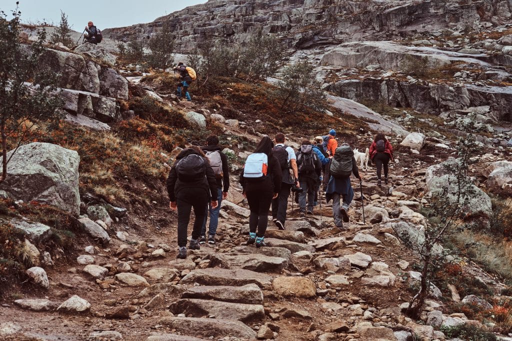 Group of hikers Trekking