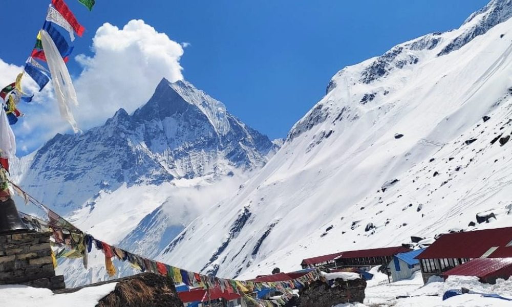 Scenic view of the annapurna base camp trek